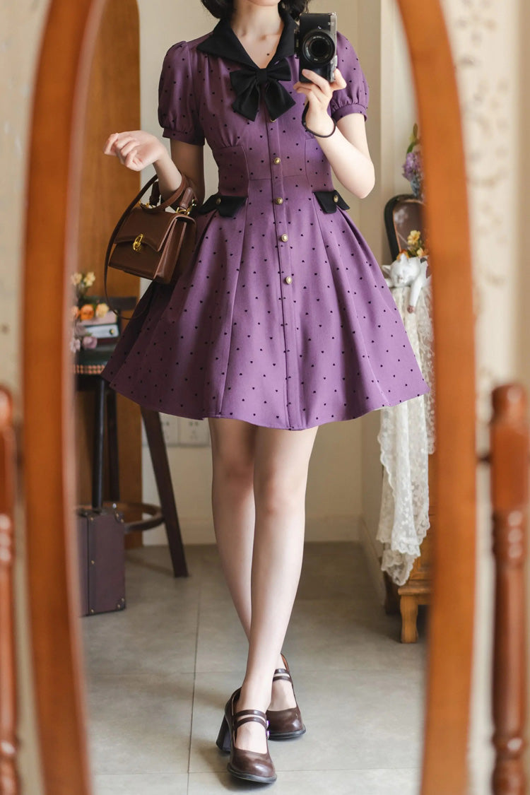 Sweet Lolita Dress - Forest Boulotty, Purple, Bow Detail, Printed - additional product view 7