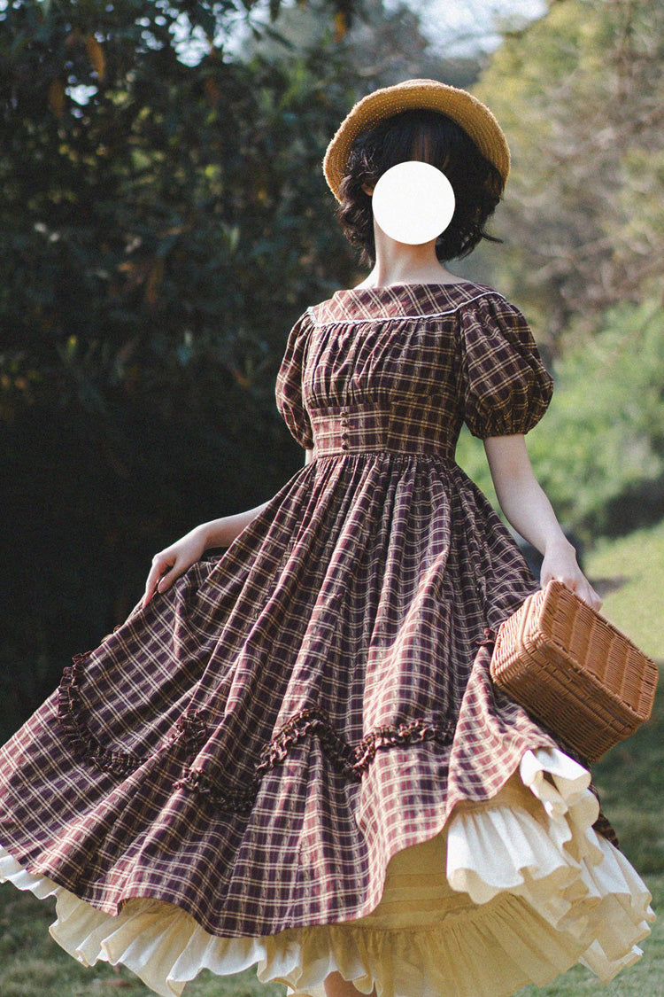 Sweet Lolita Dress - Forest Picnic, Red, Printed, Classic Style, Ruffled - additional product view 5