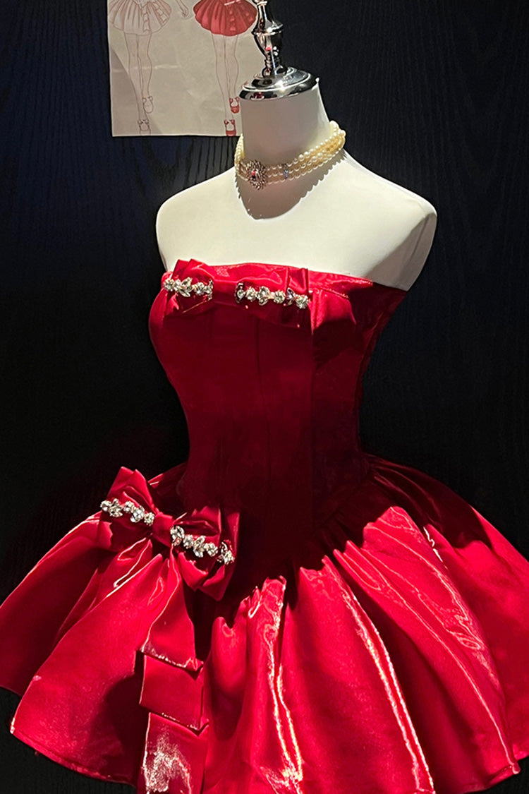 Sweet Lolita Dress - Fragrance Miss, 2 Colors, Bow Detail - Lolita Coordinate Dress - S Red / M Red / L Red option