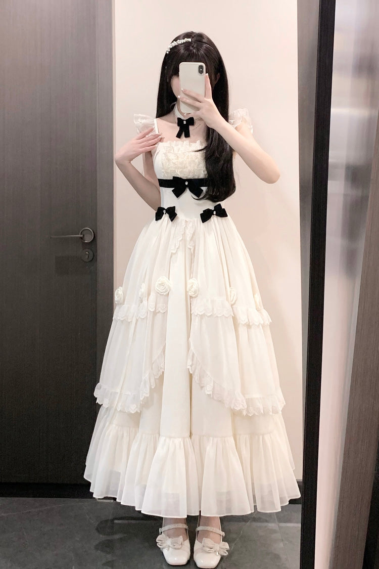 Sweet Lolita Dress - Free Verse Poetry, Ivory, Ruffled, Layered, Bow Detail - additional product view 2
