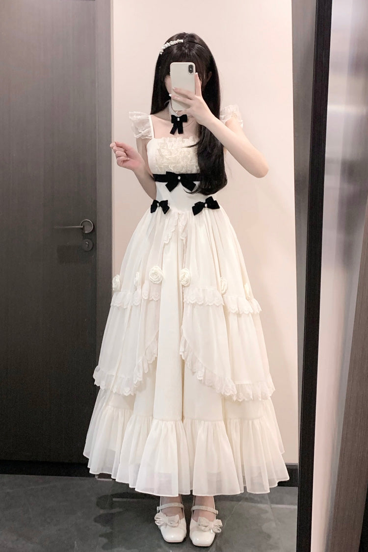 Sweet Lolita Dress - Free Verse Poetry, Ivory, Ruffled, Layered, Bow Detail - additional product view 4