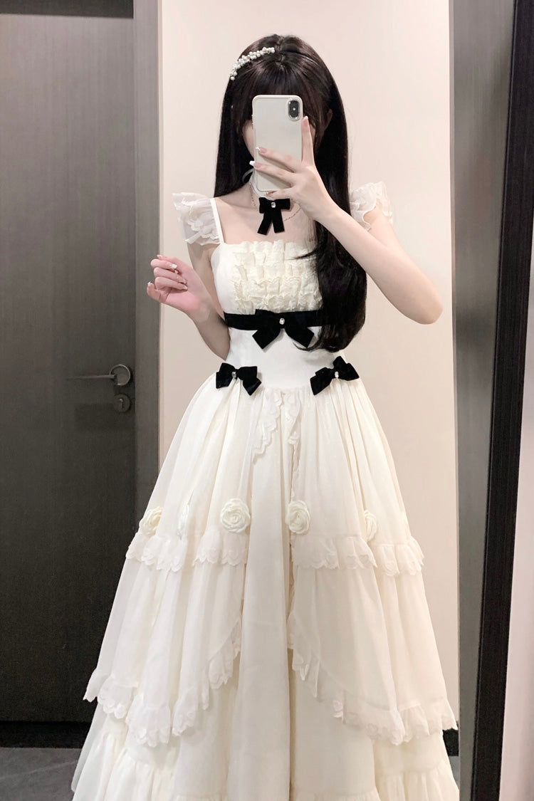 Sweet Lolita Dress - Free Verse Poetry, Ivory, Ruffled, Layered, Bow Detail - additional product view 5