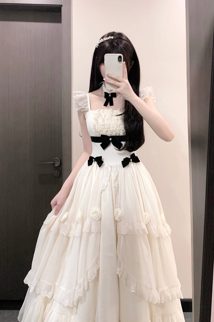 Sweet Lolita Dress - Free Verse Poetry, Ivory, Ruffled, Layered, Bow Detail - additional product view 6