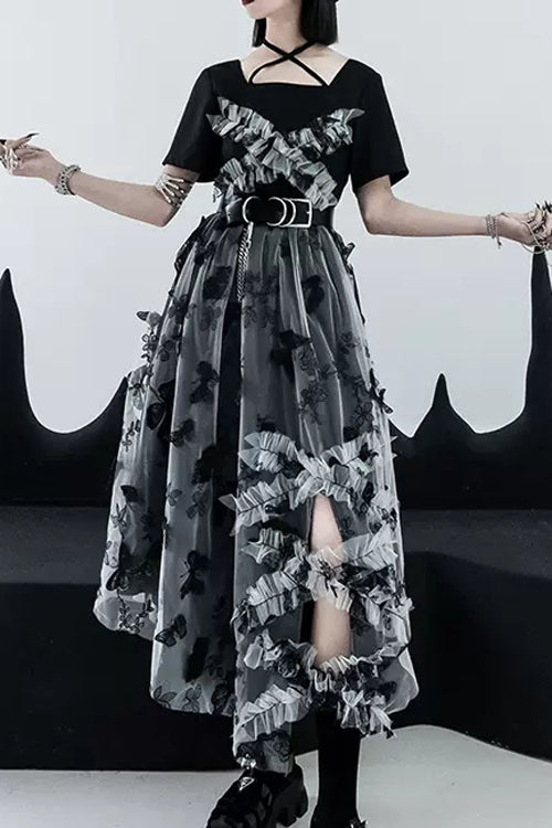 Sweet Lolita Dress - French Square Collar, 2 Colors, High-Low Hem, Square Collar - main product image