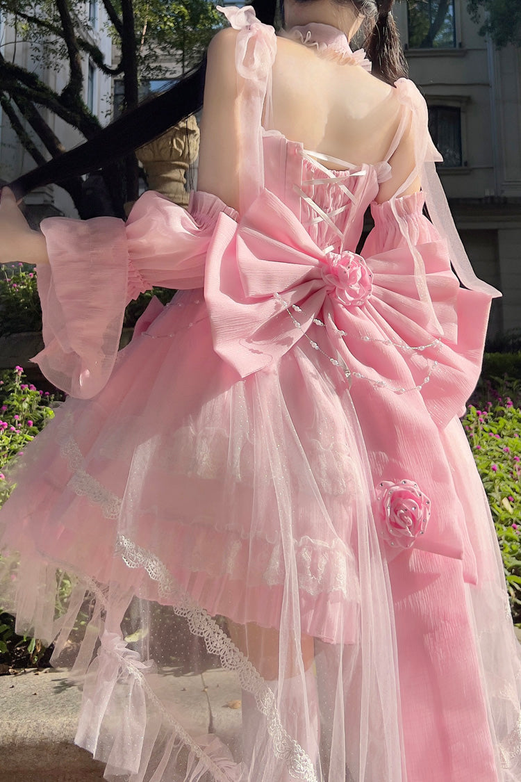 Sweet Lolita Dress - Galaxy Flower Language, 2 Colors, Layered, Bow Detail, Ruffled - additional product view 3