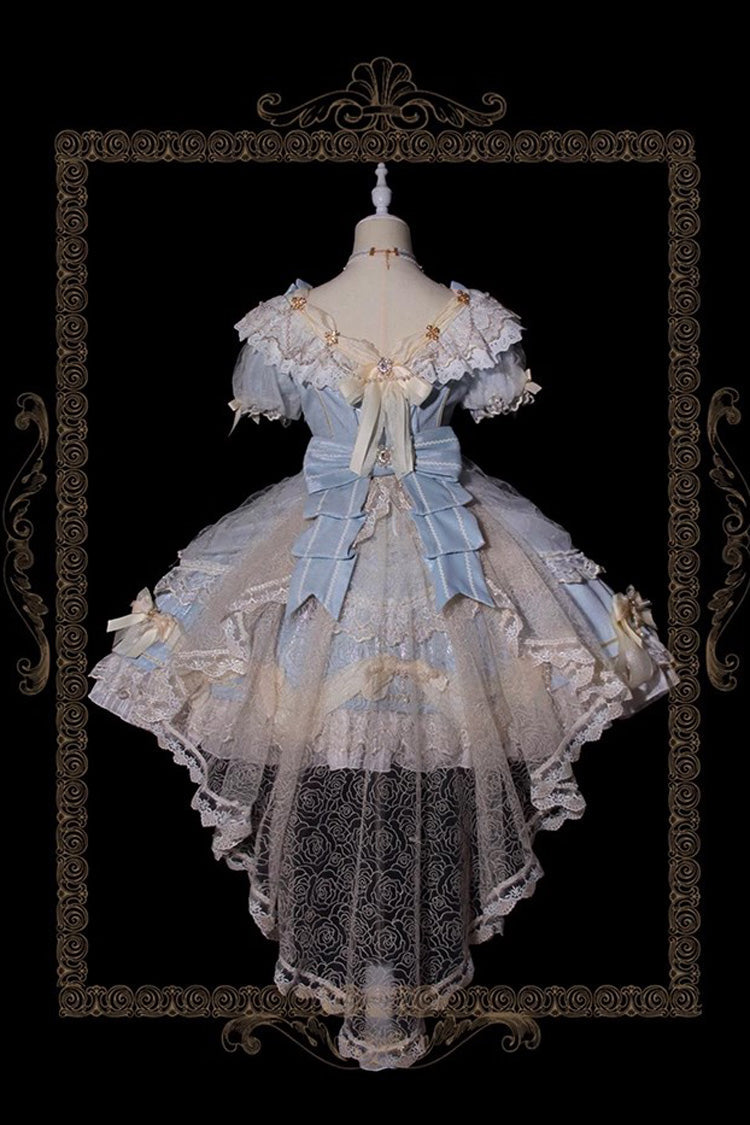 Sweet Lolita Dress - Girls' Day, Blue, Bow Detail, Lace Trim, Ruffled - additional product view 8