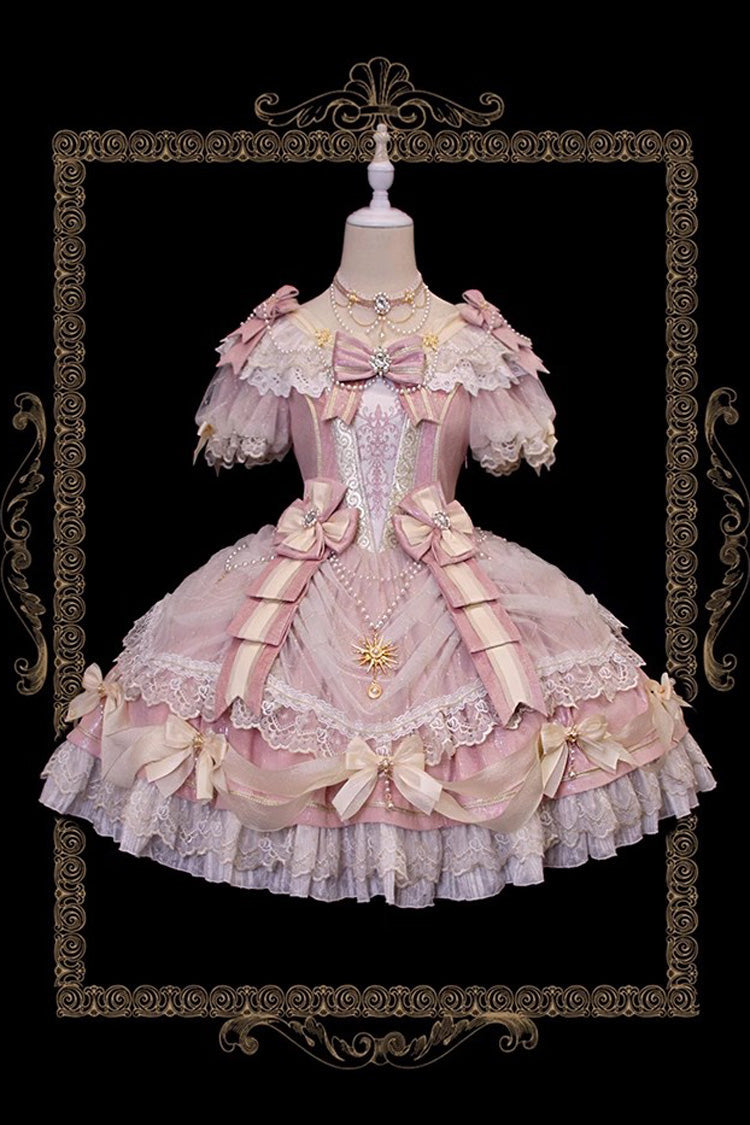 Sweet Lolita Dress - Girls' Day, Pink, Bow Detail, Lace Trim, Ruffled - additional product view 3