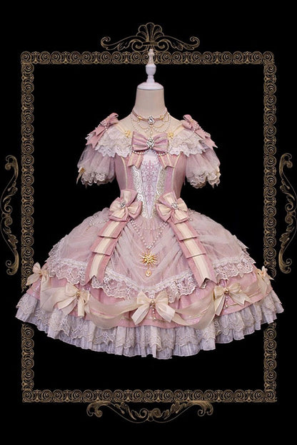 Sweet Lolita Dress - Girls' Day, Pink, Bow Detail, Lace Trim, Ruffled - additional product view 3