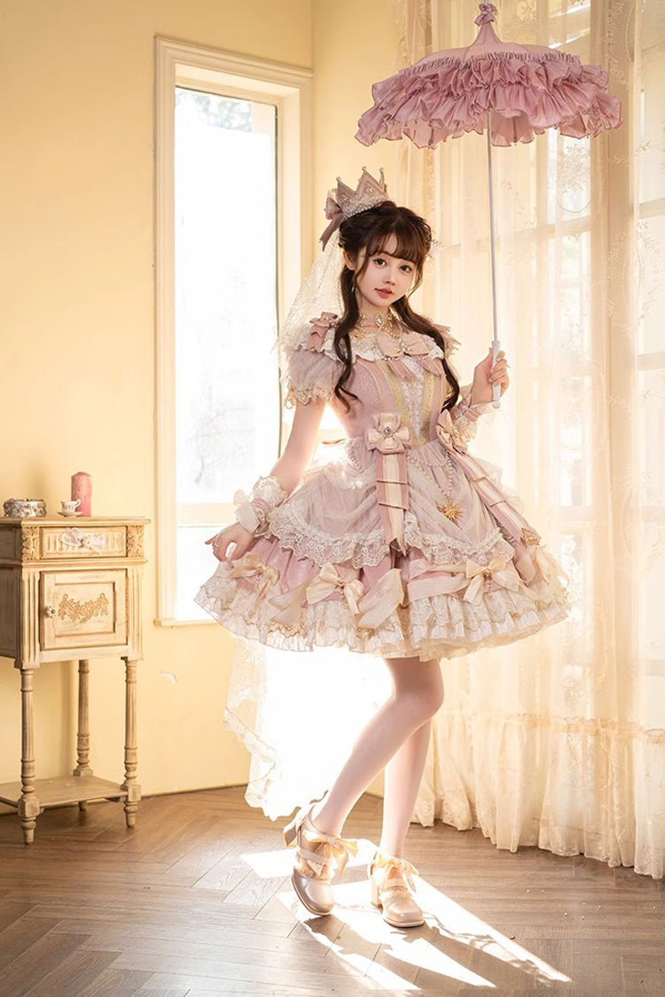 Sweet Lolita Dress - Girls' Day, Pink, Bow Detail, Lace Trim, Ruffled - additional product view 4