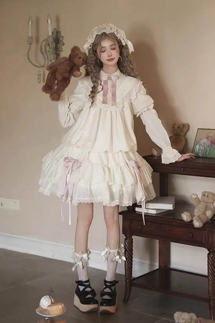 Sweet Lolita Dress - Glass Flower Room, Ivory, Detachable Detail, Ruffled, Embroidered - additional product view 3