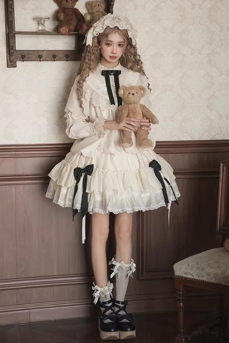 Sweet Lolita Dress - Glass Flower Room, Ivory, Detachable Detail, Ruffled, Embroidered - additional product view 4