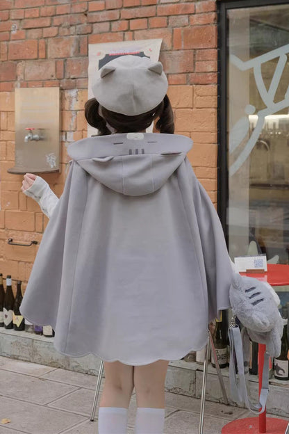 Sweet Lolita Dress - Gloomy Cat, Gray, Ruffled, Layered - Kawaii Statement Dress - additional product view 6