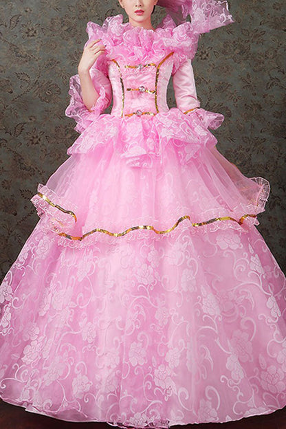 Sweet Lolita Dress - Half Sleeves Diamond Button High, 4 Colors, High Waist, Printed - main product image
