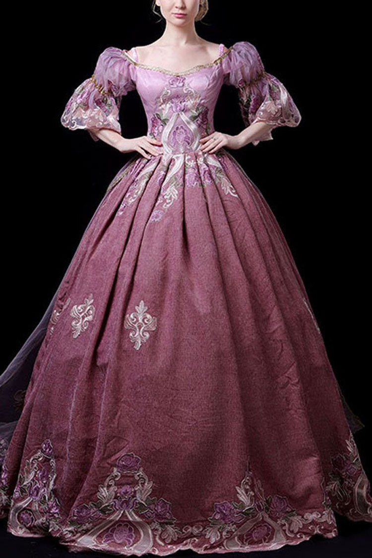 Sweet Lolita Dress - Half Sleeves High Waisted Hollow, 2 Colors, High Waist, Printed - main product image