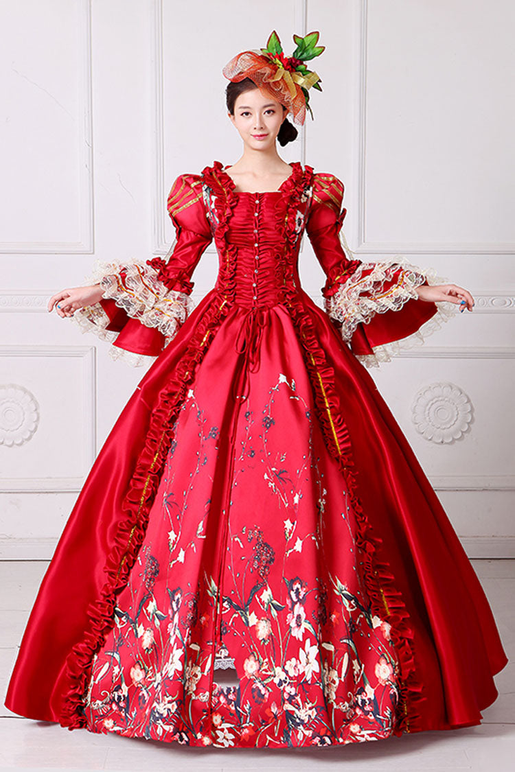 Sweet Lolita Dress - Half Sleeves Multi-layer Trumpet, 3 Colors, High Waist, Printed - additional product view 2