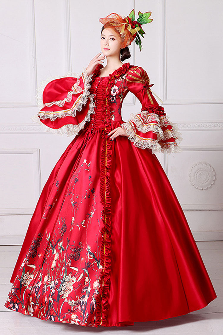 Sweet Lolita Dress - Half Sleeves Multi-layer Trumpet, 3 Colors, High Waist, Printed - additional product view 3
