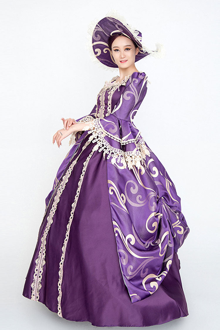 Sweet Lolita Dress - Half Sleeves Trumpet Sleeves, Purple, High Waist, Victorian Style - additional product view 3