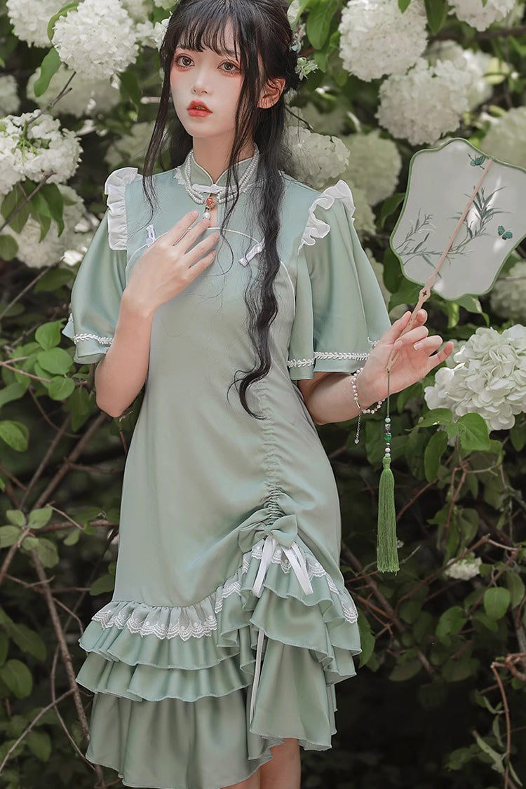 Sweet Lolita Dress - Han Element Chinese Style, Green, Chinese-Inspired Style - additional product view 2