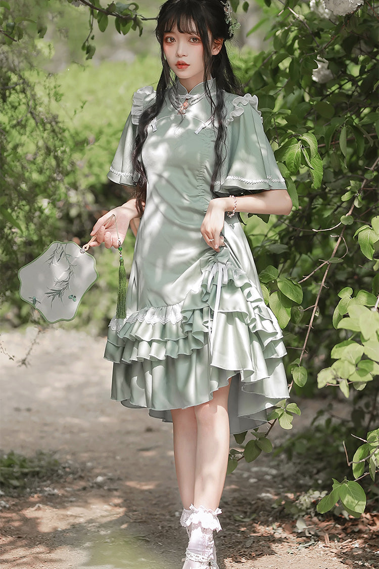 Sweet Lolita Dress - Han Element Chinese Style, Green, Chinese-Inspired Style - additional product view 6