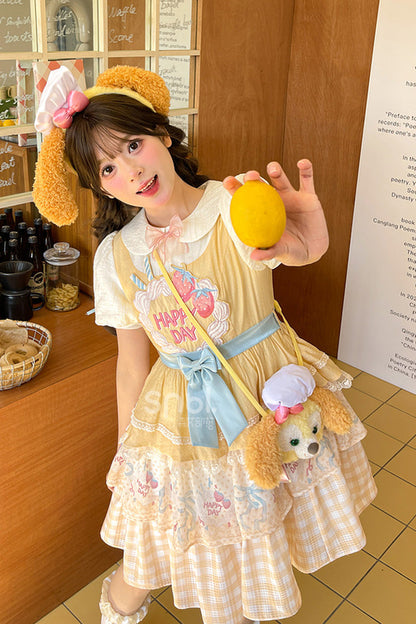 Sweet Lolita Dress - Happy Day, Yellow, Printed, Layered, Bow Detail - additional product view 11