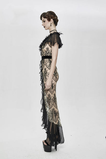 Sweet Lolita Dress - High End, Black, Slit Detail, Zipper Detail, Women's Style - additional product view 4