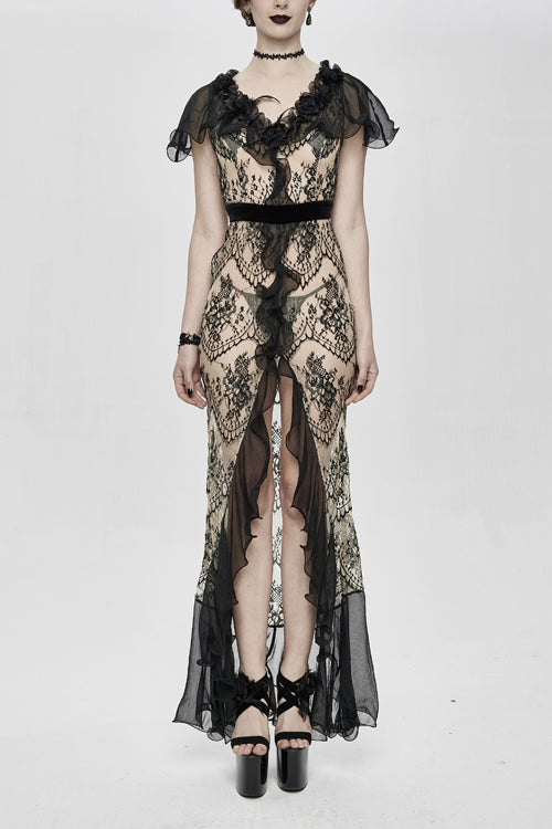 Sweet Lolita Dress - High End, Black, Slit Detail, Zipper Detail, Women's Style - main product image