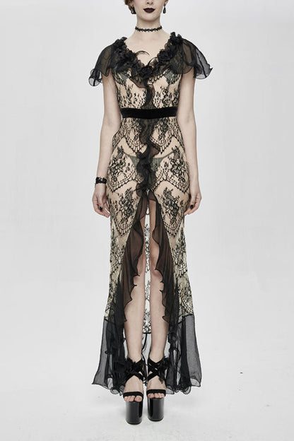 Sweet Lolita Dress - High End, Black, Slit Detail, Zipper Detail, Women's Style - main product image