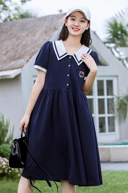 Sweet Lolita Dress - High Waisted College Style, 2 Colors, High Waist - additional product view 3