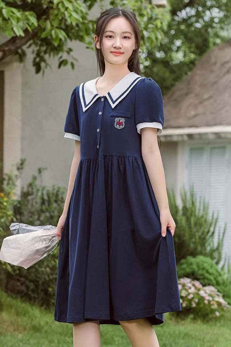 Sweet Lolita Dress - High Waisted College Style, 2 Colors, High Waist - additional product view 4