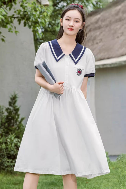 Sweet Lolita Dress - High Waisted College Style, 2 Colors, High Waist - additional product view 5