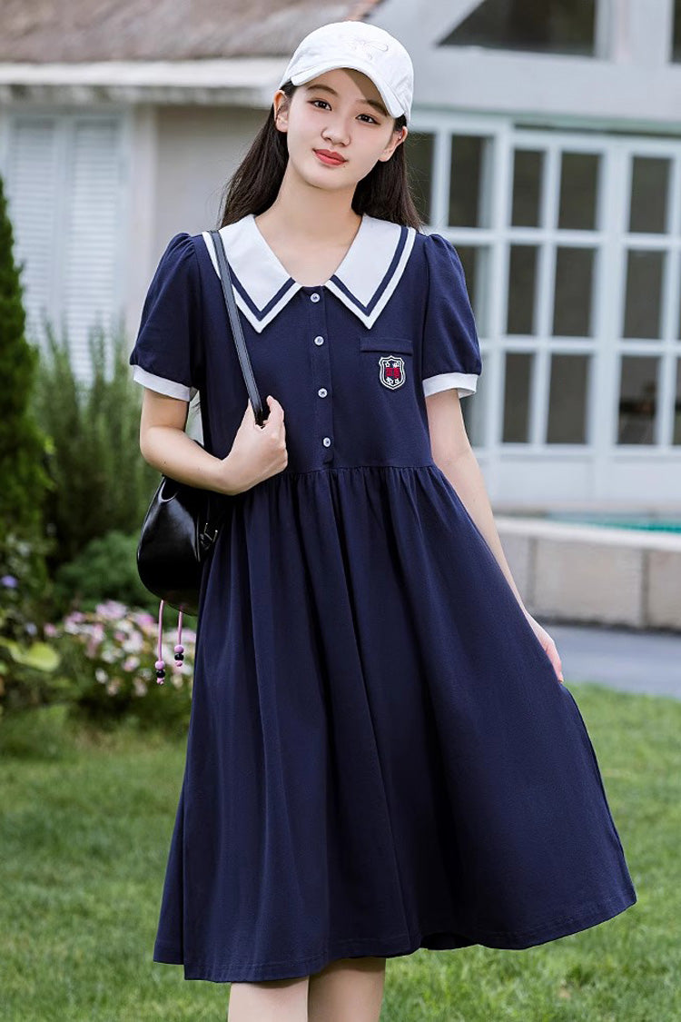 Sweet Lolita Dress - High Waisted College Style, 2 Colors, High Waist - main product image