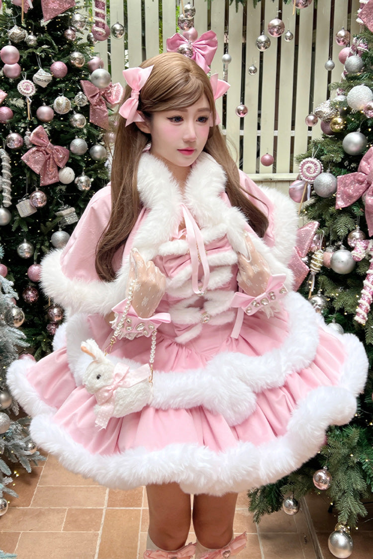 Sweet Lolita Dress - Holiday, Pink, Layered, Bow Detail - Lolita Coordinate Dress - additional product view 2
