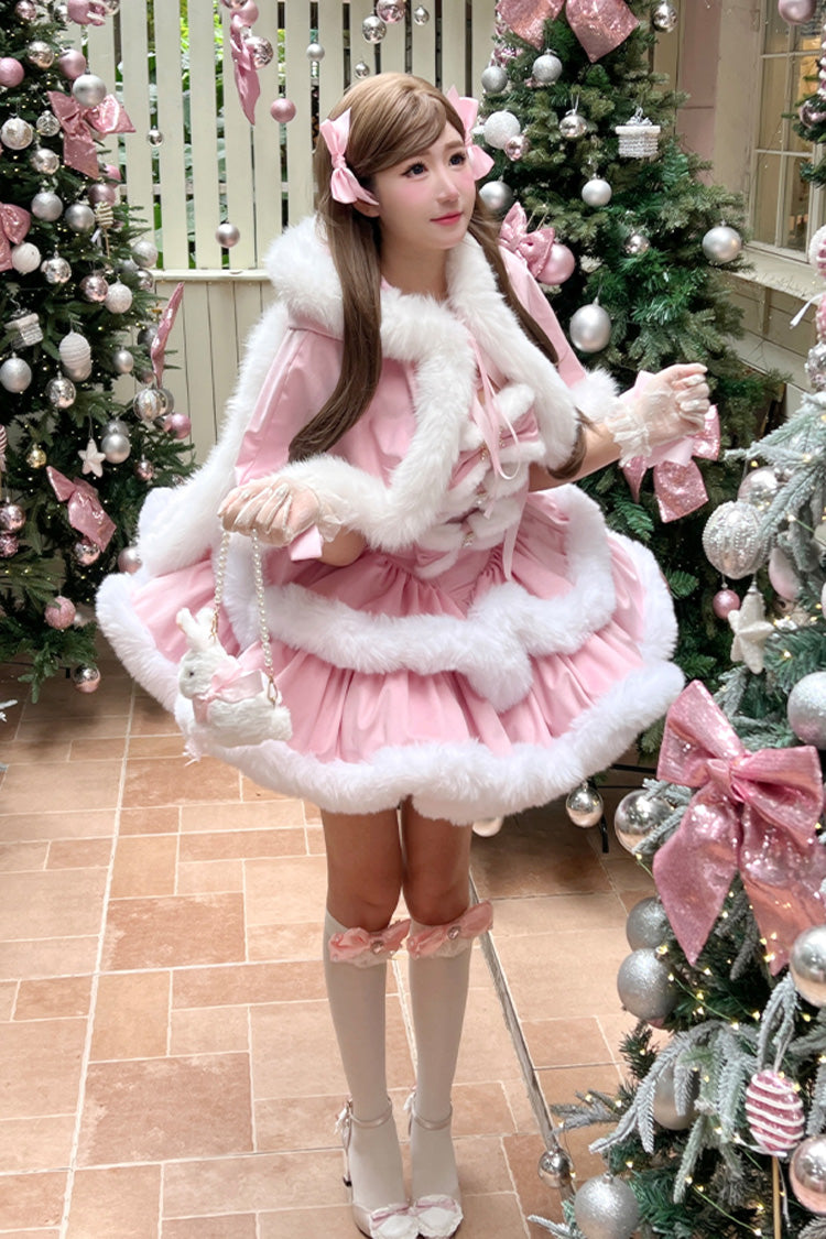 Sweet Lolita Dress - Holiday, Pink, Layered, Bow Detail - Lolita Coordinate Dress - additional product view 3