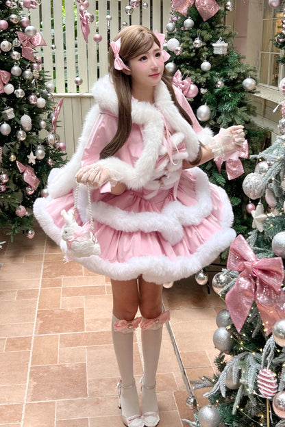 Sweet Lolita Dress - Holiday, Pink, Layered, Bow Detail - Lolita Coordinate Dress - additional product view 3