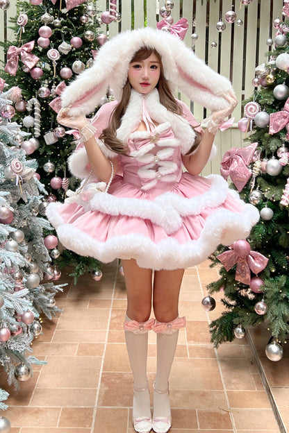 Sweet Lolita Dress - Holiday, Pink, Layered, Bow Detail - Lolita Coordinate Dress - additional product view 6