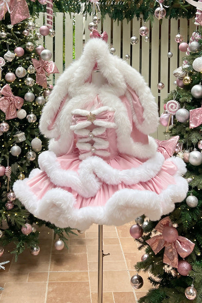 Sweet Lolita Dress - Holiday, Pink, Layered, Bow Detail - Lolita Coordinate Dress - additional product view 12