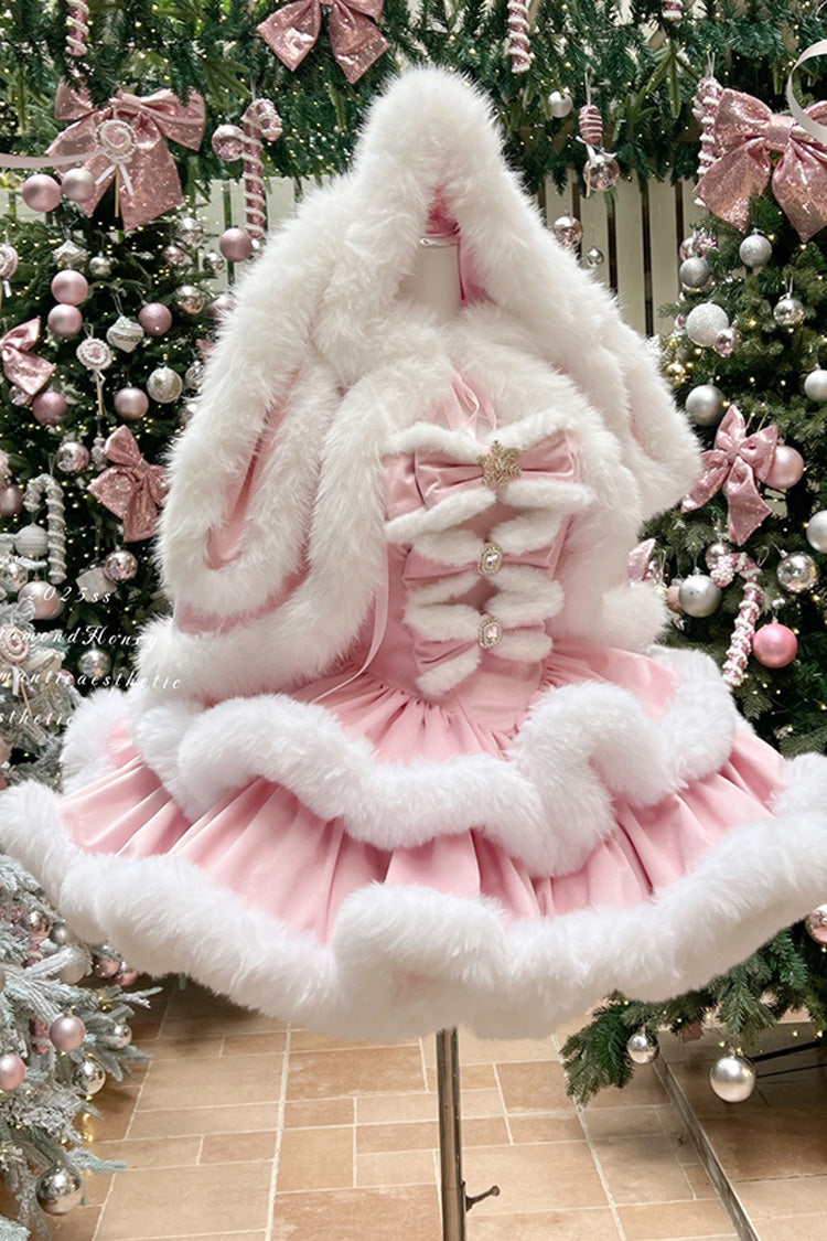 Sweet Lolita Dress - Holiday, Pink, Layered, Bow Detail - Lolita Coordinate Dress - main product image