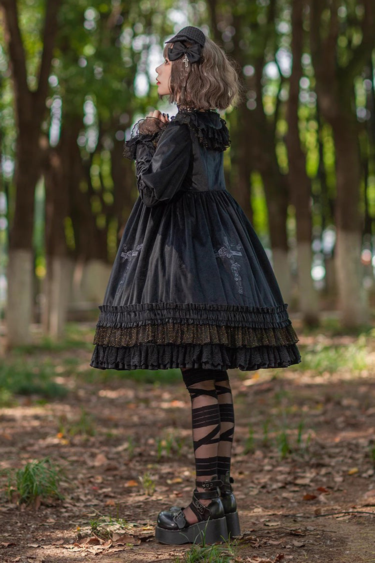 Sweet Lolita Dress - Holy Fruit Manor, 2 Colors, Puff Sleeves, Ruffled, Printed - additional product view 8