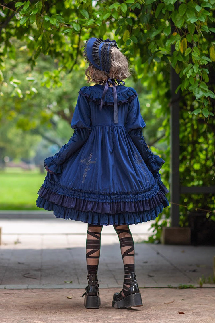 Sweet Lolita Dress - Holy Fruit Manor, 2 Colors, Puff Sleeves, Ruffled, Printed - additional product view 13