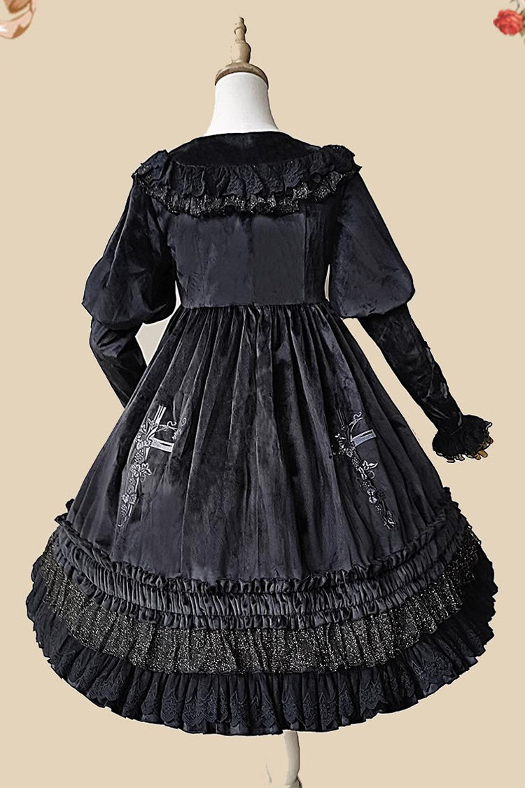 Sweet Lolita Dress - Holy Fruit Manor, 2 Colors, Puff Sleeves, Ruffled, Printed - additional product view 15