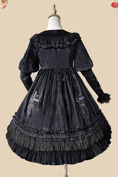Sweet Lolita Dress - Holy Fruit Manor, 2 Colors, Puff Sleeves, Ruffled, Printed - additional product view 15