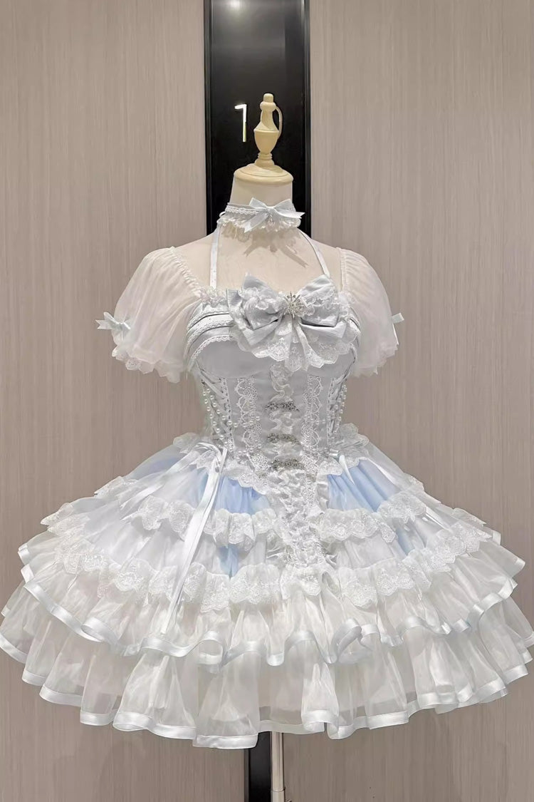 Sweet Lolita Dress - Ice Dance, 2 Colors, Ruffled, Embroidered, Layered - main product image