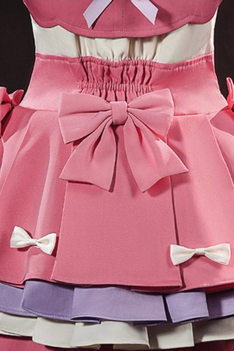 Sweet Lolita Dress - Identity V, Pink, Ruffled, Lace-Up, Bow Detail - additional product view 2