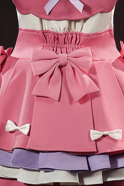 Sweet Lolita Dress - Identity V, Pink, Ruffled, Lace-Up, Bow Detail - additional product view 2