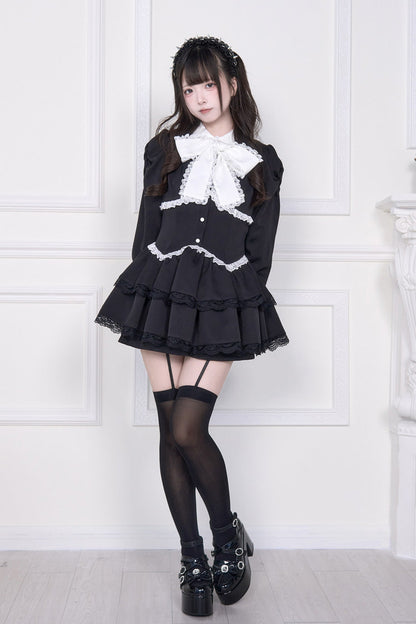 Sweet Lolita Dress - Japanese, 2 Colors, Layered, Long Sleeves, Bow Detail - additional product view 14
