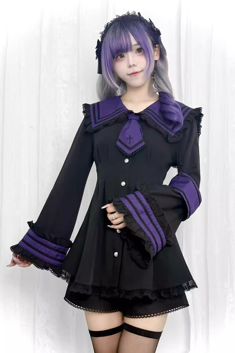 Sweet Lolita Dress - Japanese, 4 Colors, Long Sleeves, Bow Detail, Lace Trim - additional product view 5