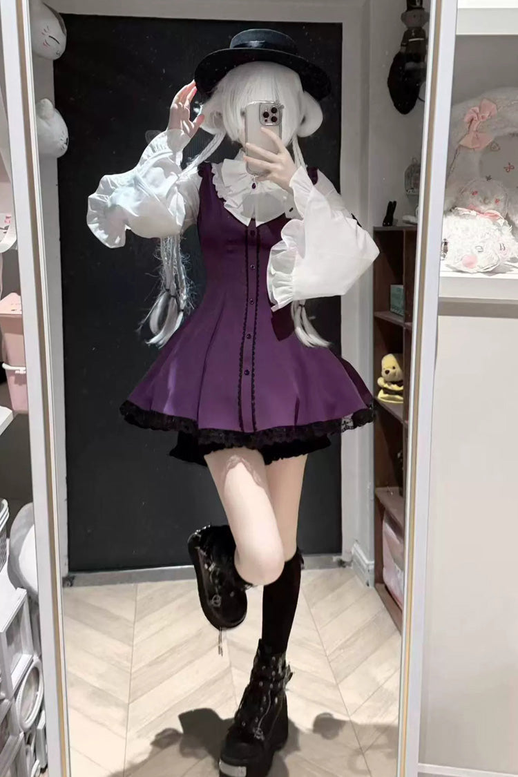 Sweet Lolita Dress - Jirai Kei Stand Collar, 4 Colors, Stand Collar, Long Sleeves - additional product view 3