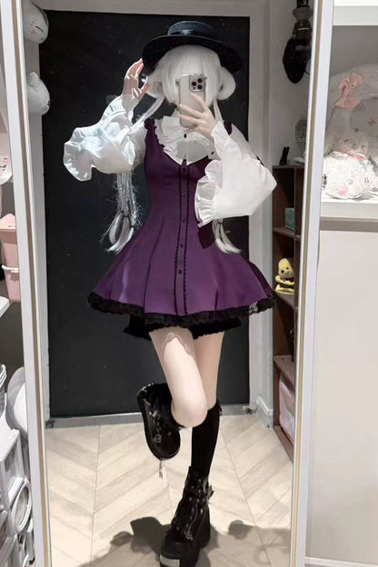 Sweet Lolita Dress - Jirai Kei Stand Collar, 4 Colors, Stand Collar, Long Sleeves - additional product view 3