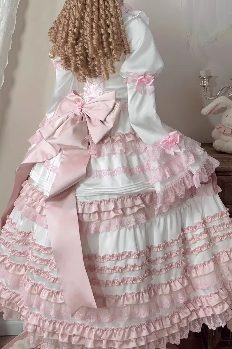 Sweet Lolita Dress - Layered Peach Ice, 2 Colors, Long Length, Short Length, Ruffled - additional product view 3