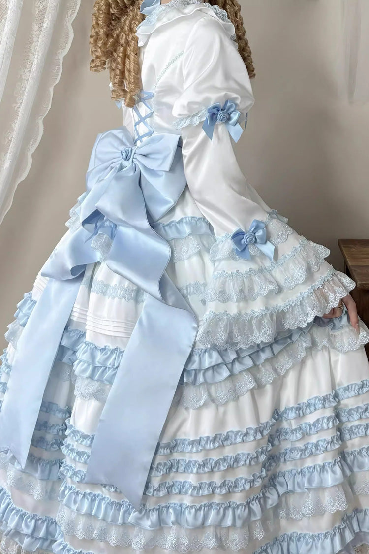 Sweet Lolita Dress - Layered Sea Salt Ice, 2 Colors, Long Length, Short Length, Bow Detail - additional product view 6